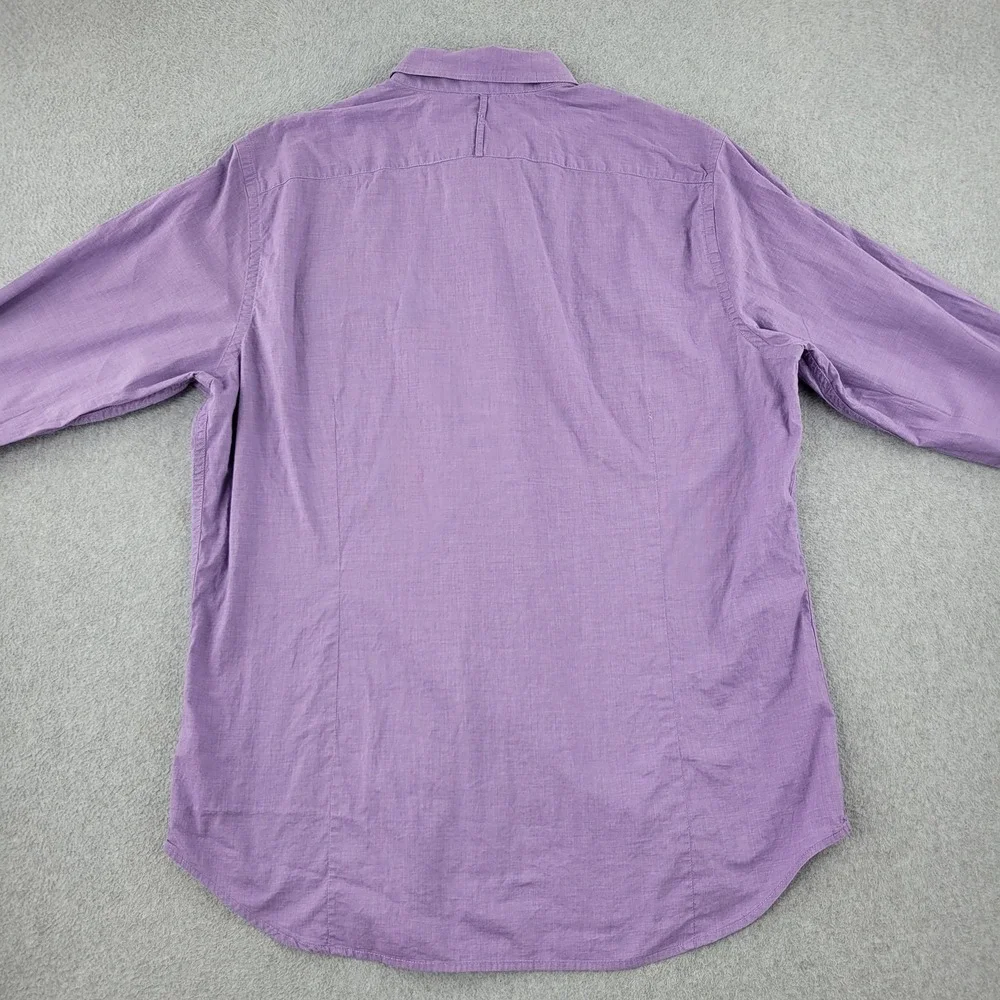 Banana Republic Shirt Mens XL Purple Solid Long Sleeve Button Up Slim Fit Casual